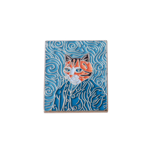 Van Gogh Cat Portrait | Enamel Pin
