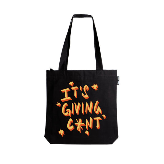 It’s Giving Cunt | Black Zipper Tote Bag
