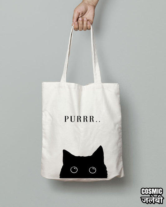 Purr | White Tote Bag
